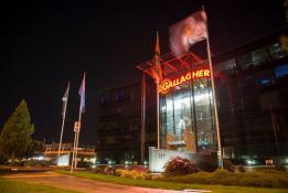 Gallagher building at night